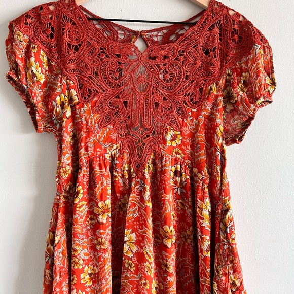 Free People Margot Printed Babydoll Dress | Floral | Size Small | NWT - Picture 6 of 16